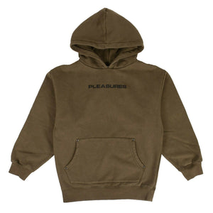Olive Green Cotton 'Burnout Dyed' Hooded Sweatshirt