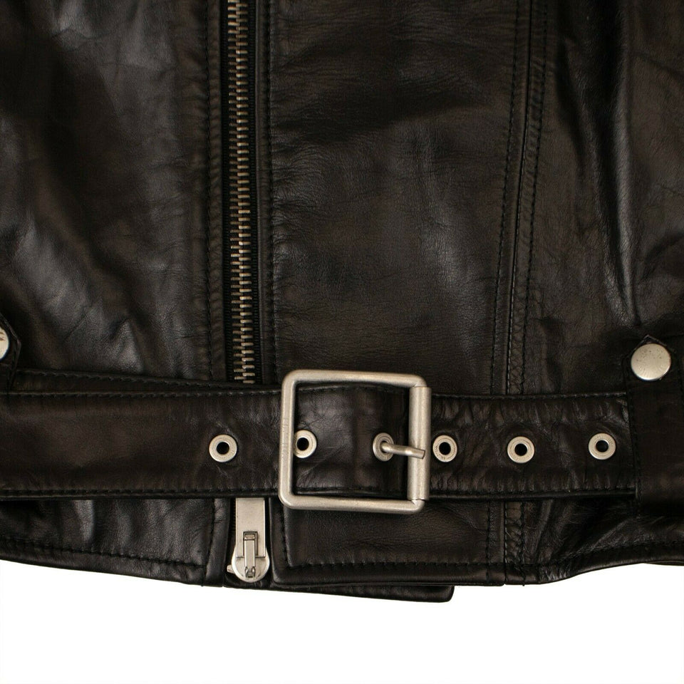 Black Leather Sleeveless Biker Dress