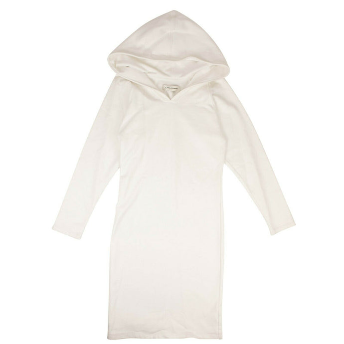 A Plan Application Cotton Hooded Midi Dress - Optical White