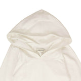 Optical White Cotton Hooded Midi Dress