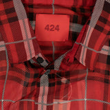 424 On Fairfax Plaid Silk Shirt - Red