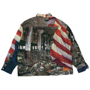 Red Multicolor American Flag Shirt