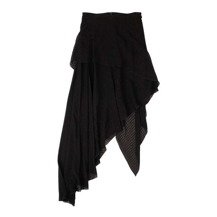 Black Asymmetric Flary Skirt