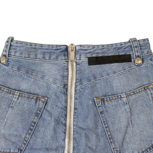 Denim Zipped Shorts