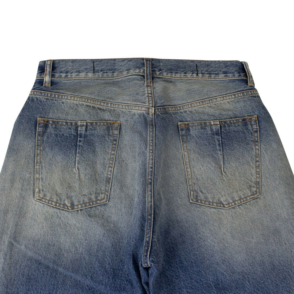 Denim Baggy Jeans With Ribbed Cuff