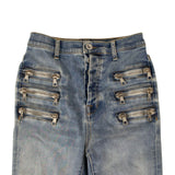 Denim Zip-Embellished Skinny Jeans