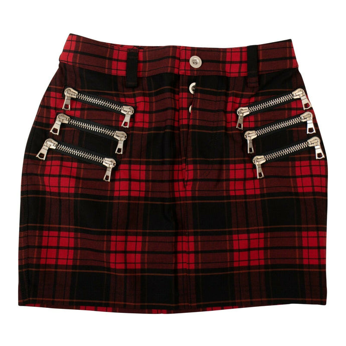 Red And Black Checked Mini Skirt