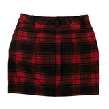 Red And Black Checked Mini Skirt