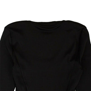 Black Knitted Long Sleeve Leotard