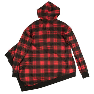 Red and Black Plaid Poncho Jacket