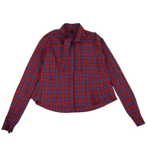 Red And Blue Plaid Bow Shirt