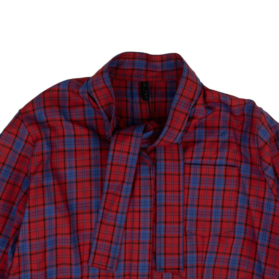 Unravel Project Plaid Poncho Jacket - Red/Black