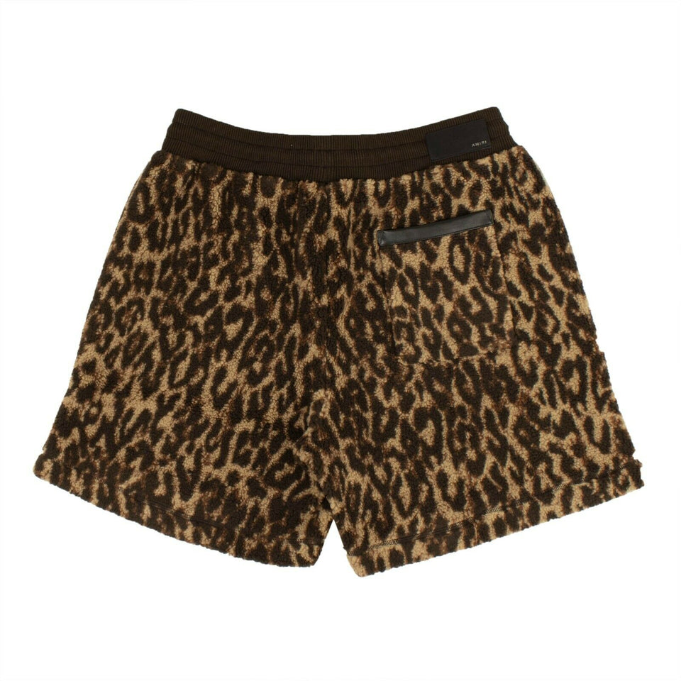 Men's Leopard Print Fleece Shorts