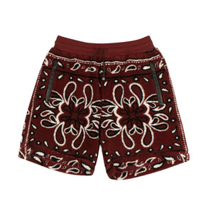 Men's Red Bandana Fleece Shorts