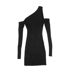 Women's Black Knit Off Shoulder Dress
