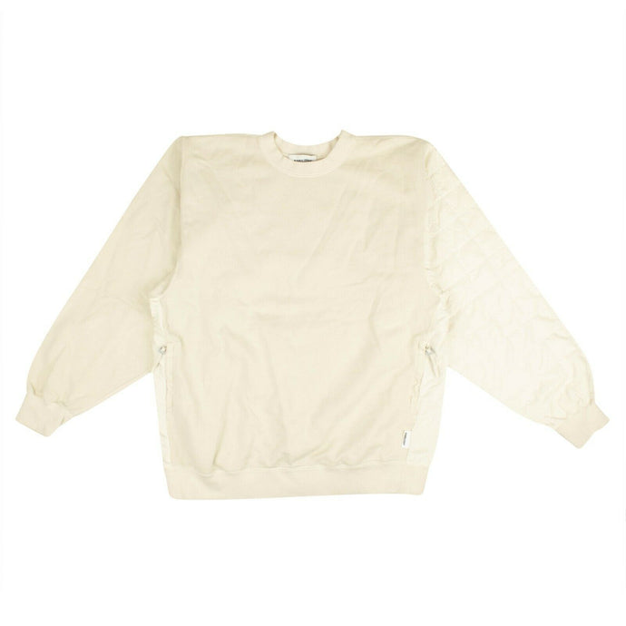 White Quilted Crewneck Sweatshirt
