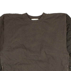 Brown Quilted Crewneck Sweatshirt