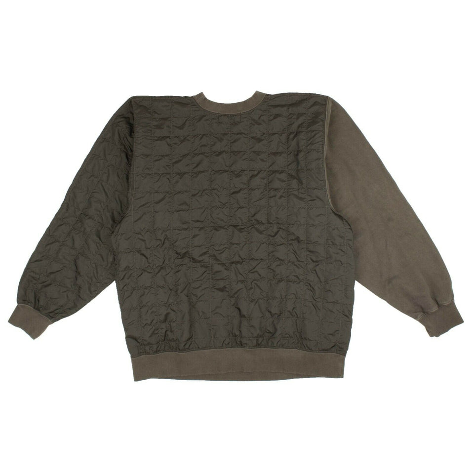 Brown Quilted Crewneck Sweatshirt