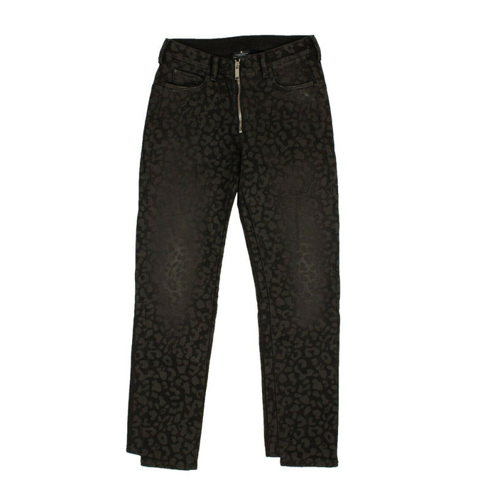 Black Leopard Print Jeans