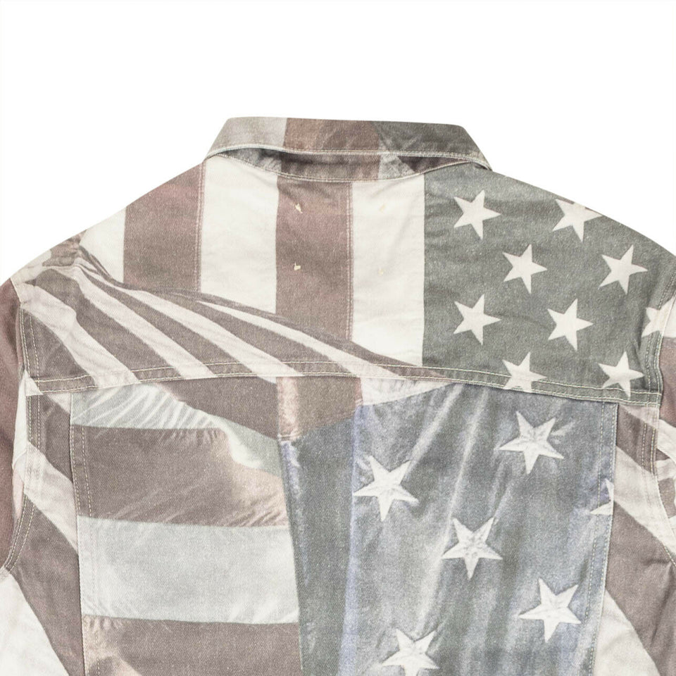 424 On Fairfax American Flag Denim Jacket