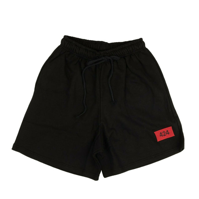 Black Red Logo Patch Shorts