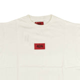 White Short Sleeve Red Logo Patch T-Shirt