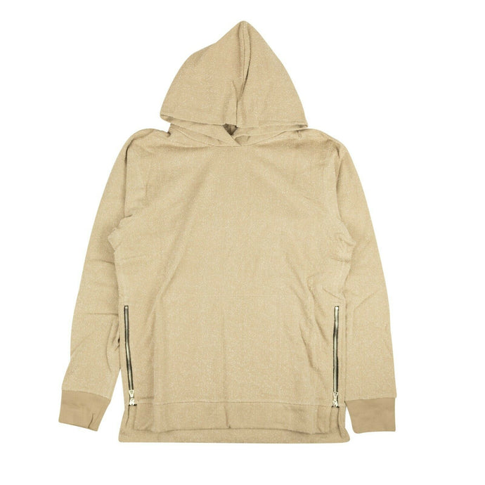 Flax Beige Pilled Pullover Hoodie