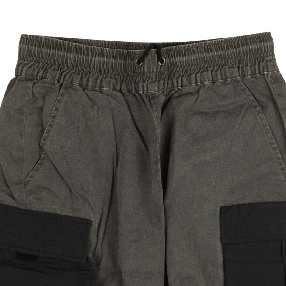 Faded Gray Drawstring Cargo Shorts
