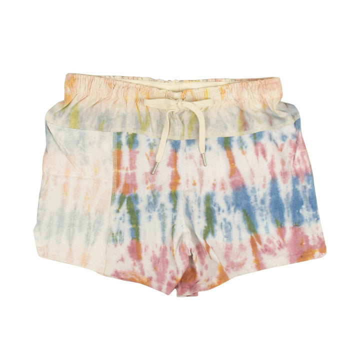 White Reconstructed Tie Dye Shorts