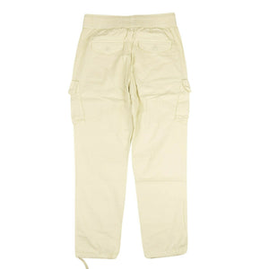 Eggshell White Sateen Cargo Pants