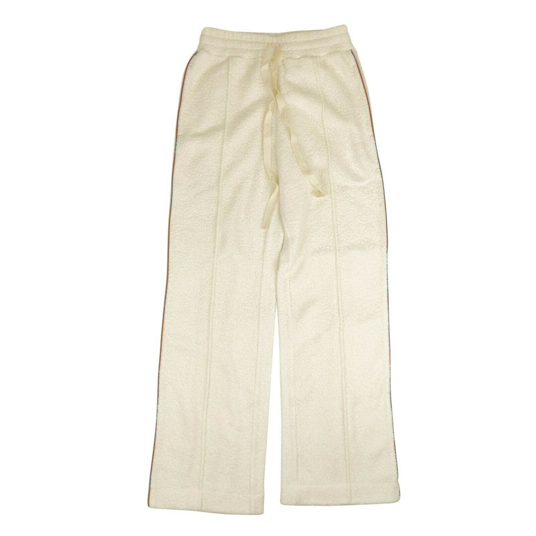 White Ecru Rainbow Piped Terry Track Trousers
