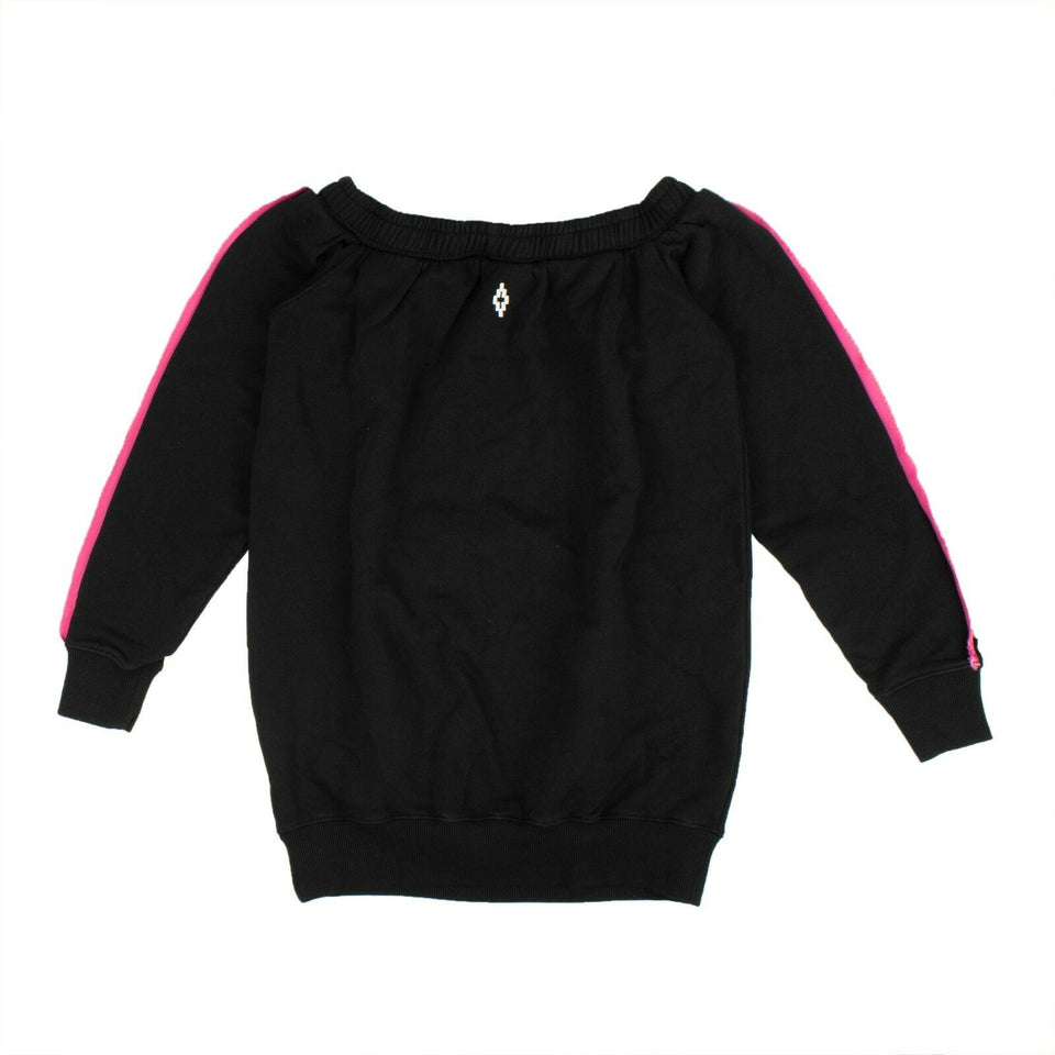Black And Pink Boat Collar Sweatshirt