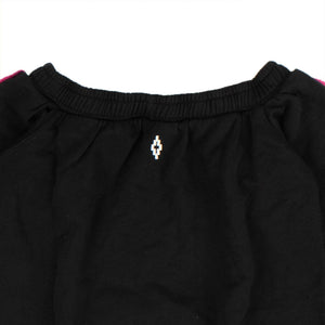 Black And Pink Boat Collar Sweatshirt