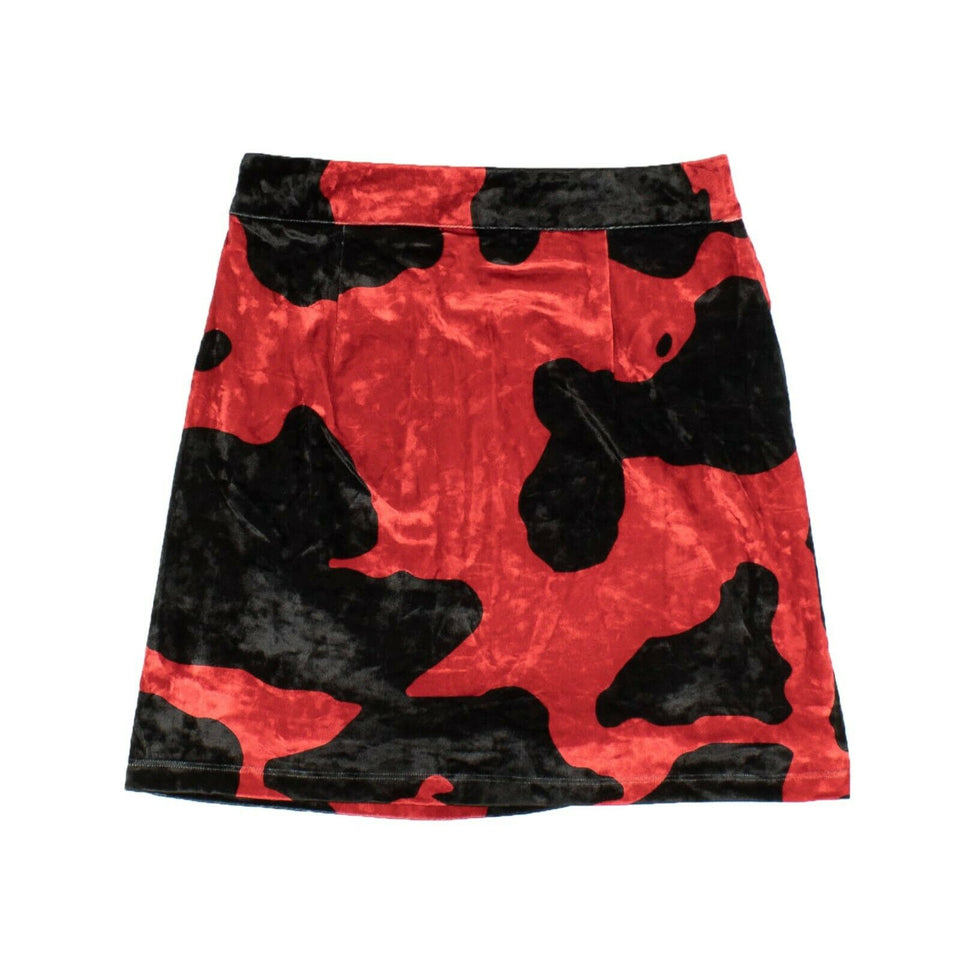 Red And Black Velvet Ladybug Mini Skirt