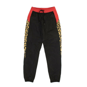 Black And Red Leopard Track Pants
