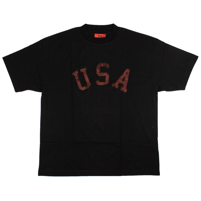 Black USA Short Sleeve T-Shirt