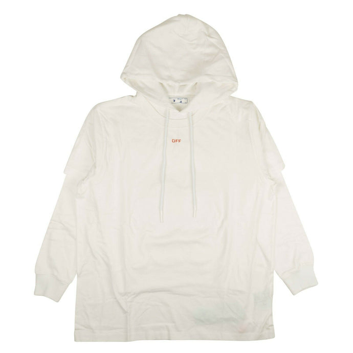 White Stencil Double Tee Hoodie