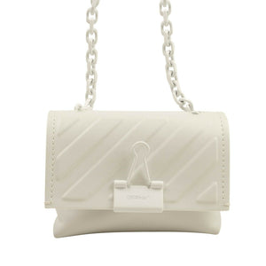 White Diag Embossed Small Bag