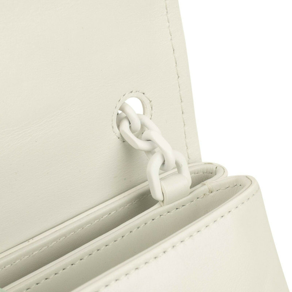 White Diag Embossed Small Bag