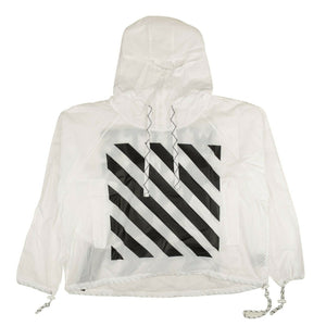 White Diagonal Anorack Jacket