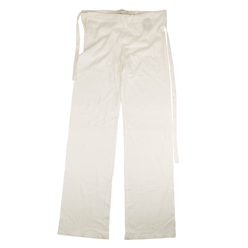 White Cotton Jersey Belted Pants