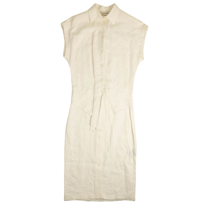 A.P.C Button Down Sleeveless Shirt Dress - White