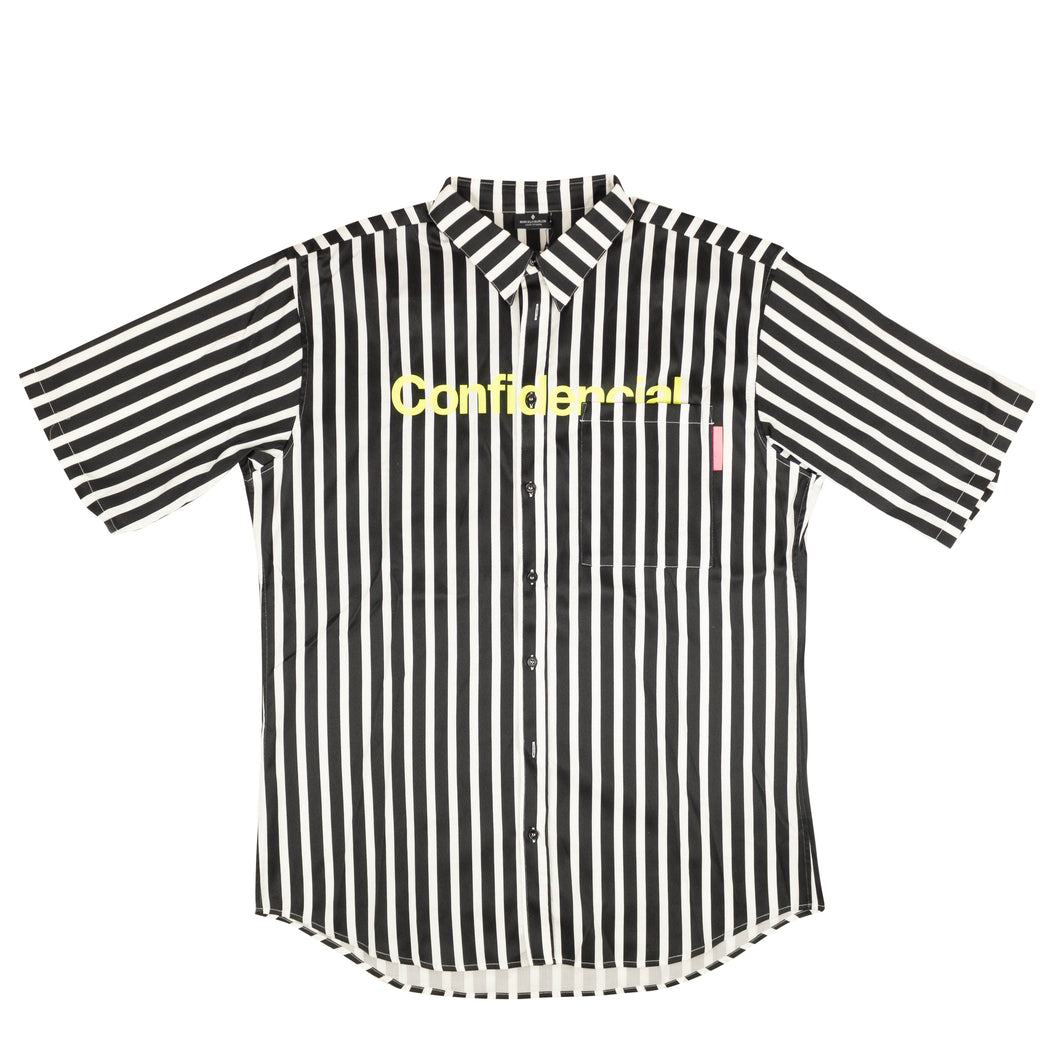 Black And White Striped Confidencial Shirt