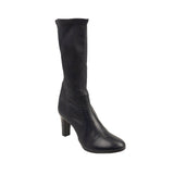 A Plan Application Leather Heeled Boots - Dark Navy