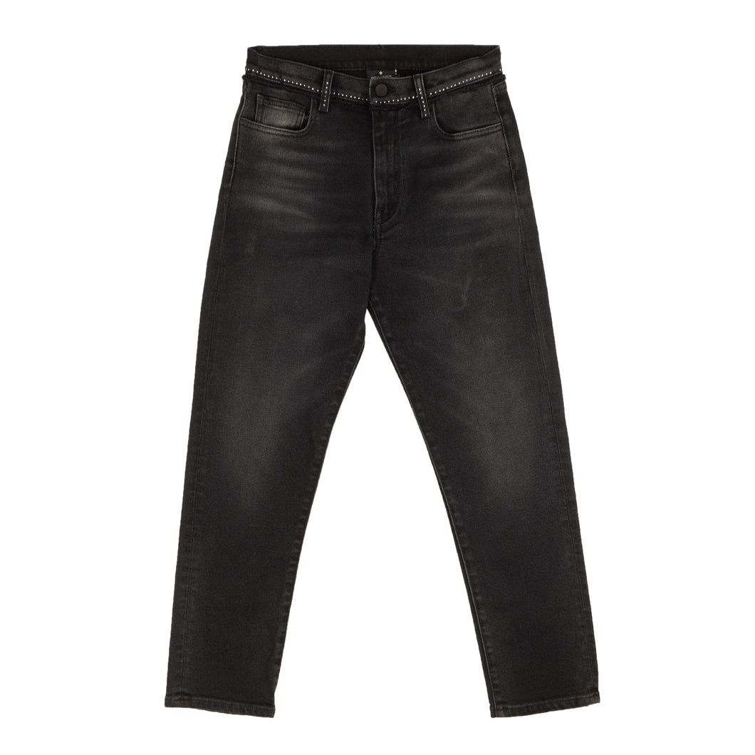 Black 5 Pocket Denim Rhinestone Jeans