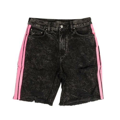 Black Denim Neon Pink Thrasher Shorts