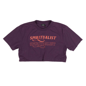 Purple Cropped Red Logo Short Sleeve T-Shirt
