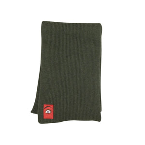 Green Ribbed Red Eye Patch Scarf