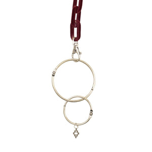 Burgundy Velvet Chain Link Necklace