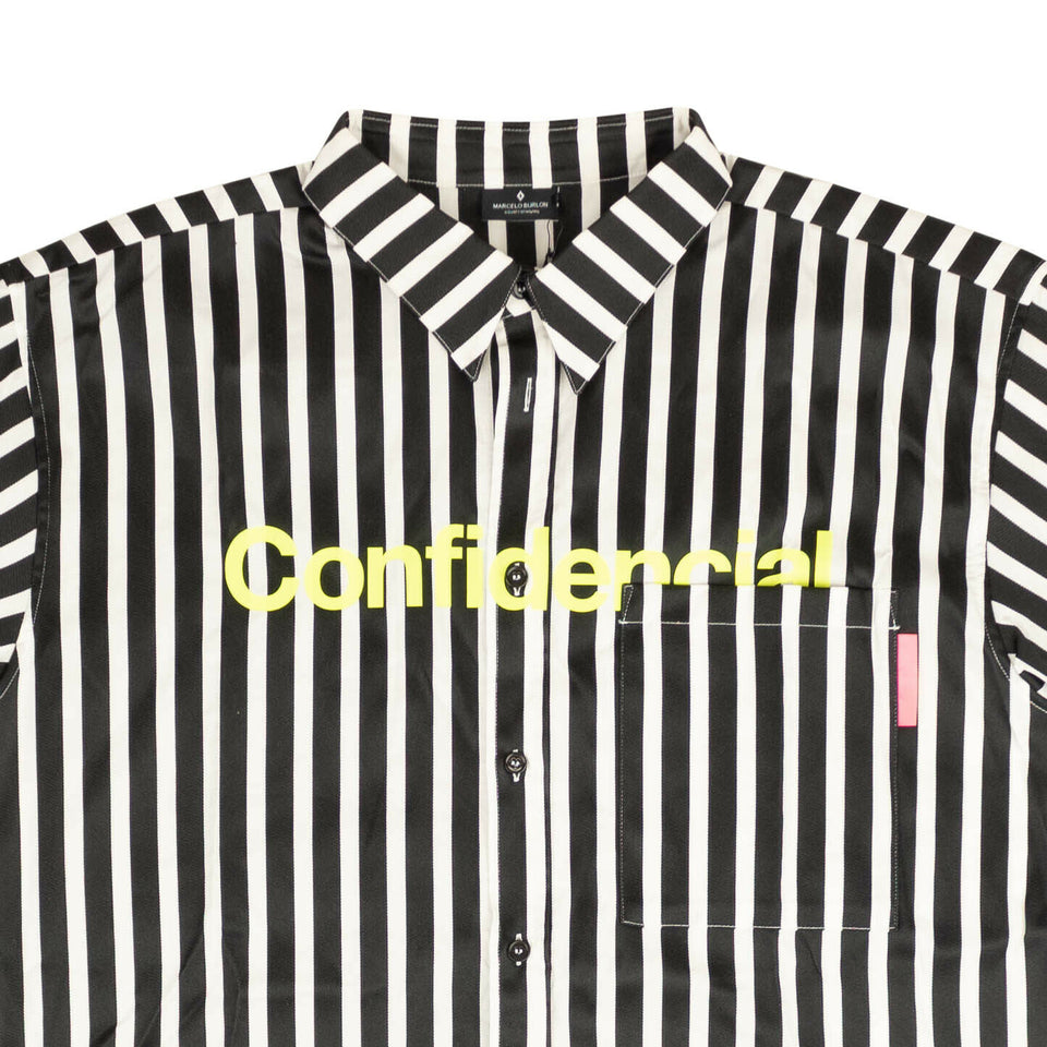 Black And White Striped Confidencial Shirt